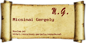 Micsinai Gergely névjegykártya